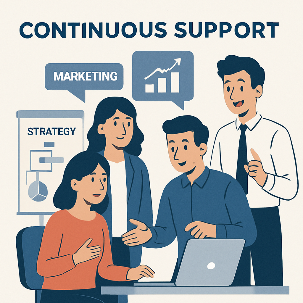 Continuous support for clients with marketing strategies